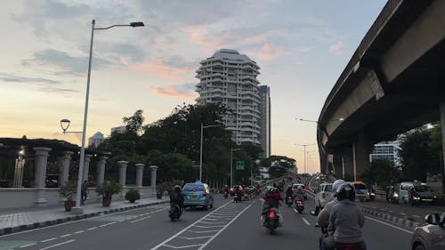 POV riding a motorcycle in Jakarta