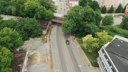 Drone Footage Of A City Line