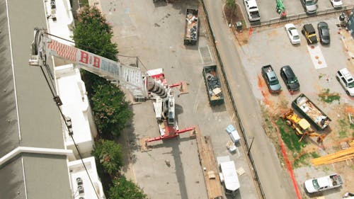 A Crane In Operation At A Construction Site