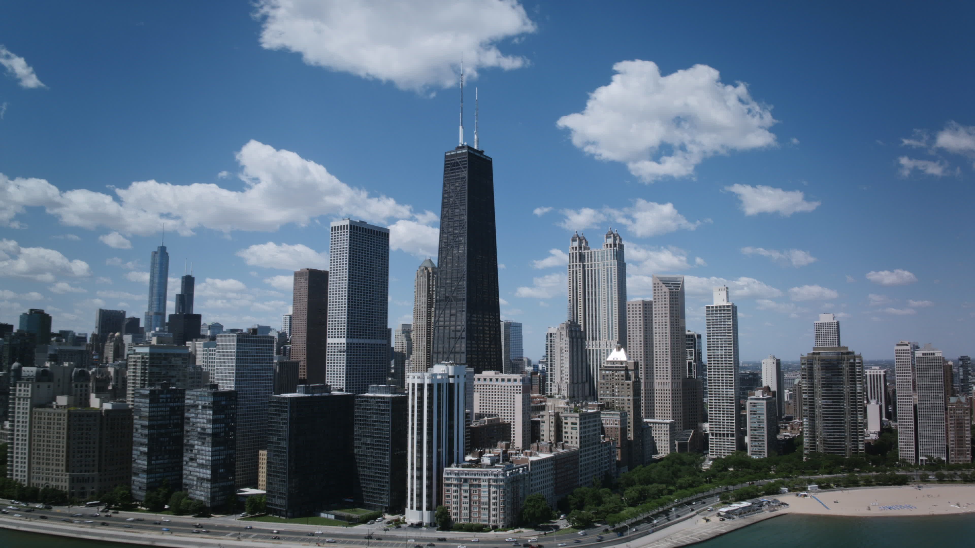 An aerial view of the chicago skyline Free Stock Video Footage, Royalty ...
