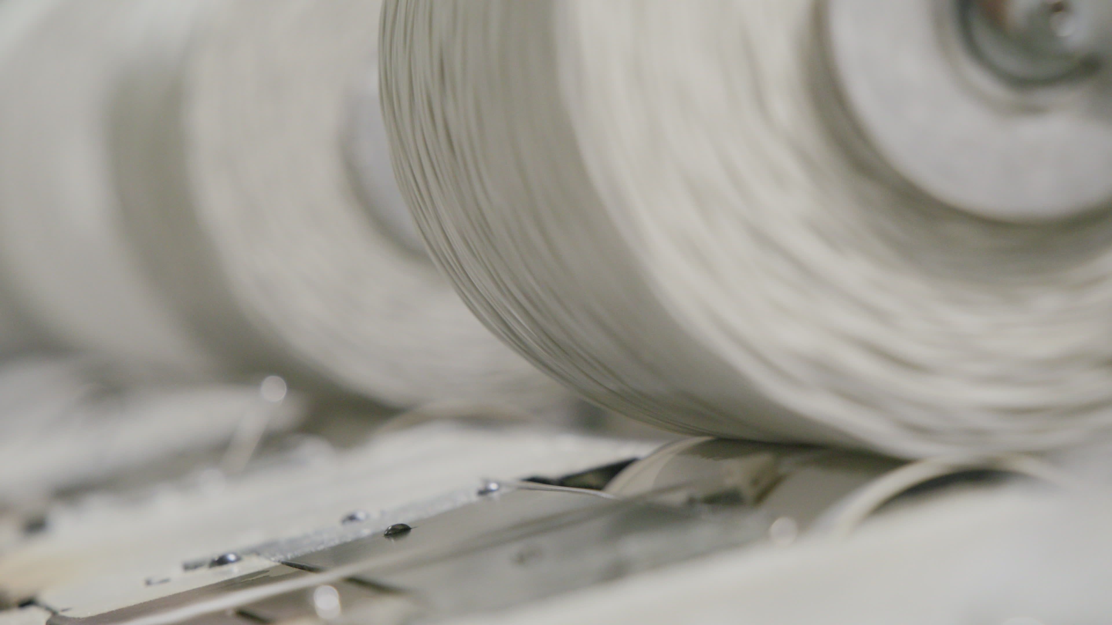 A close up of a spinning machine with white yarn Free Stock Video ...