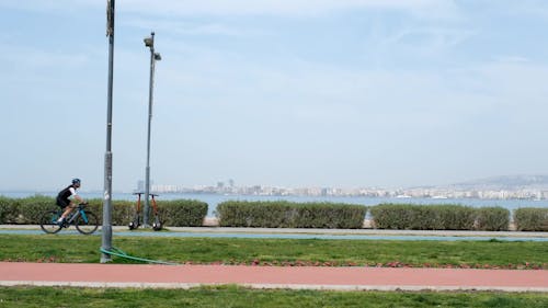 Urban Cyclist by the Waterfront