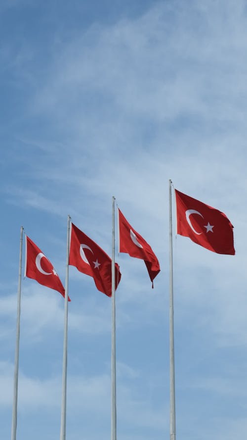 Waving Turkish flag