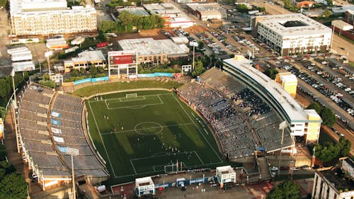 Aerial Shot Of A Football Game