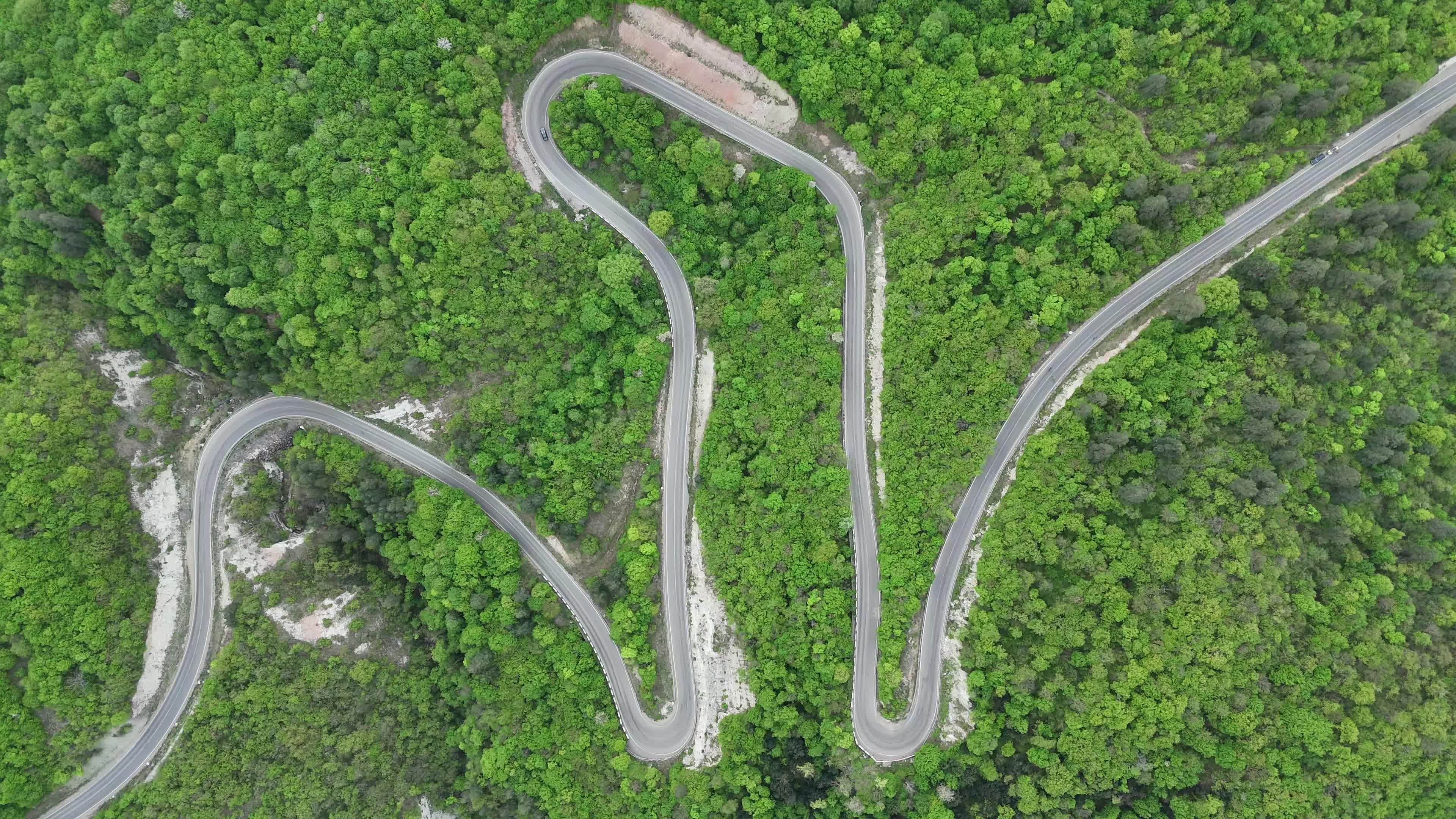 Curvy Road through the forest on the Hill Free Stock Video Footage ...