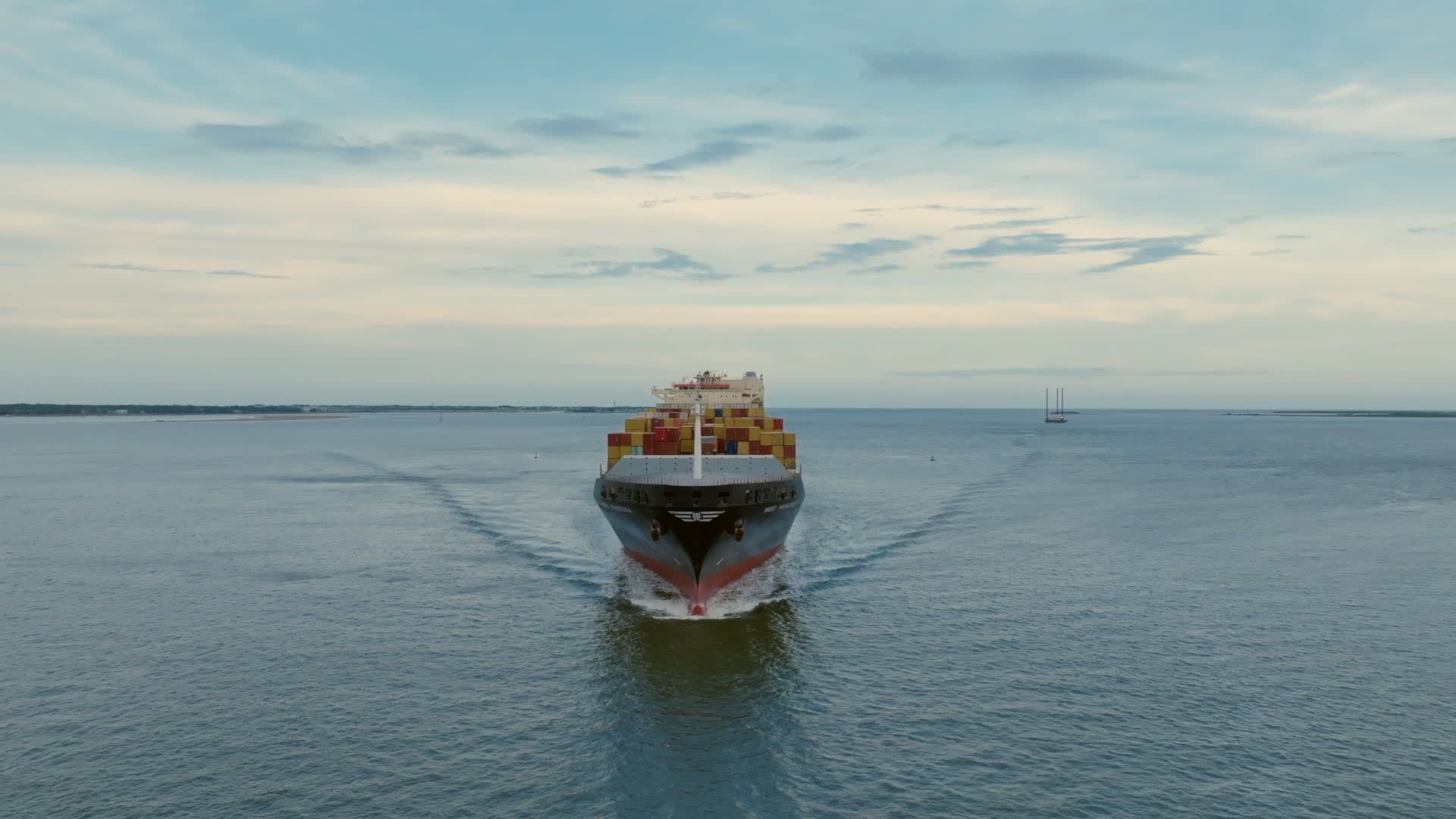 Aerial view of a cargo ship in the ocean Free Stock Video Footage ...