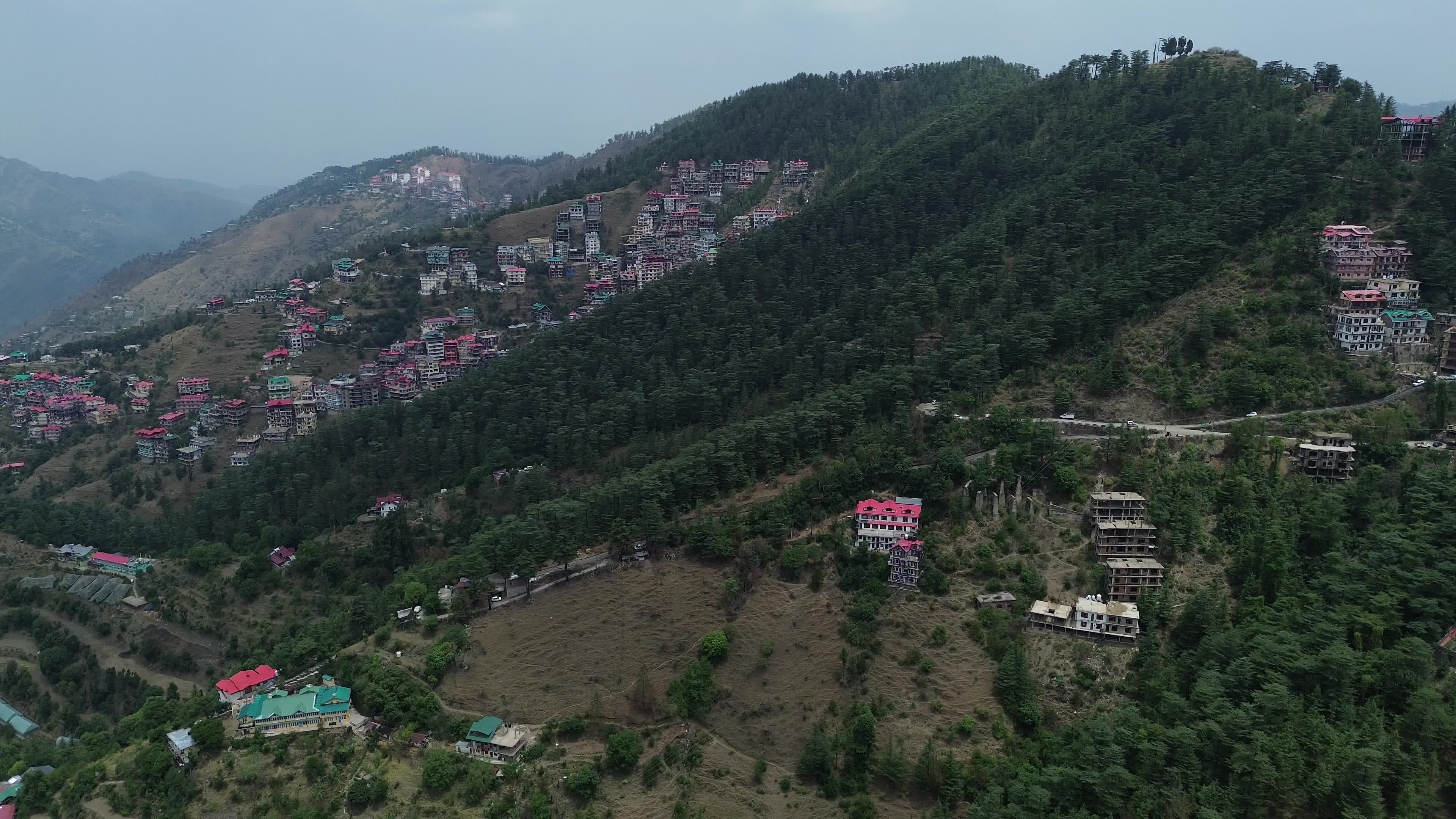 A view of the mountains and houses from the air Free Stock Video ...