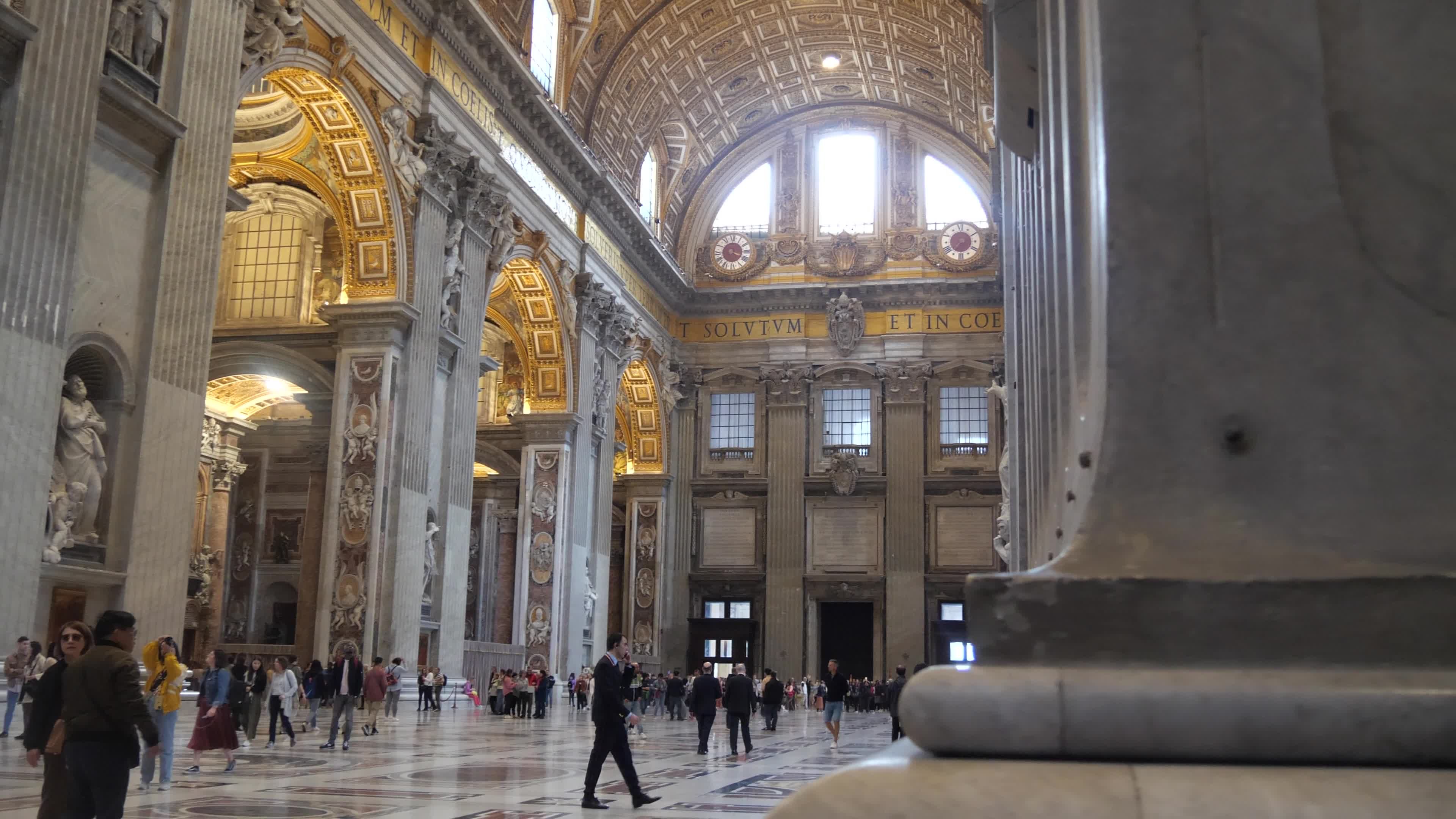 Explore the Majestic Vatican Basilica Interiors Free Stock Video ...