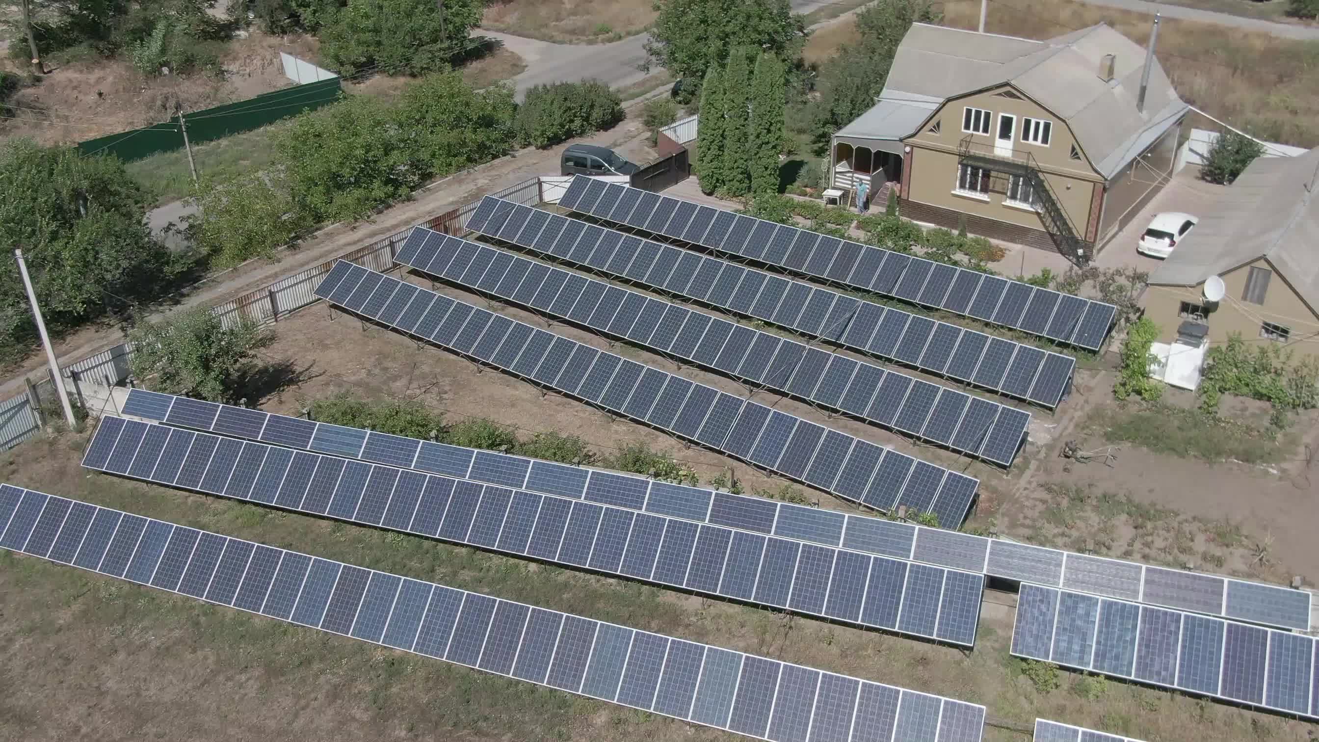 Aerial view of a solar farm Free Stock Video Footage, Royalty-Free 4K ...