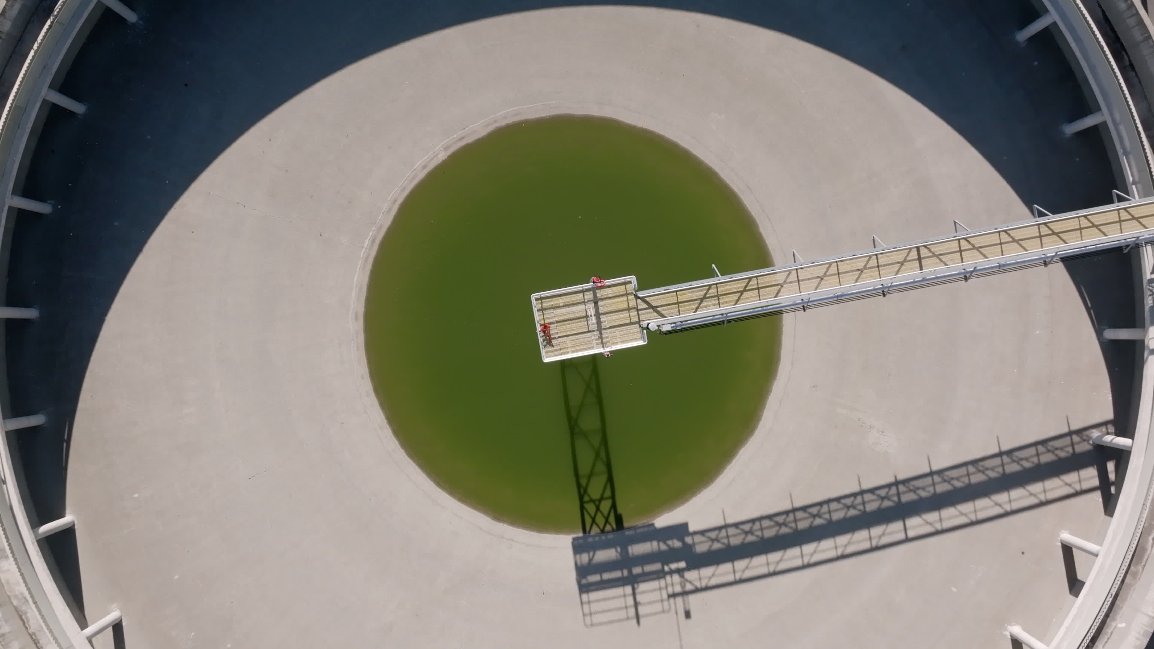 Aerial view of a water treatment plant - water treatment stock videos ...