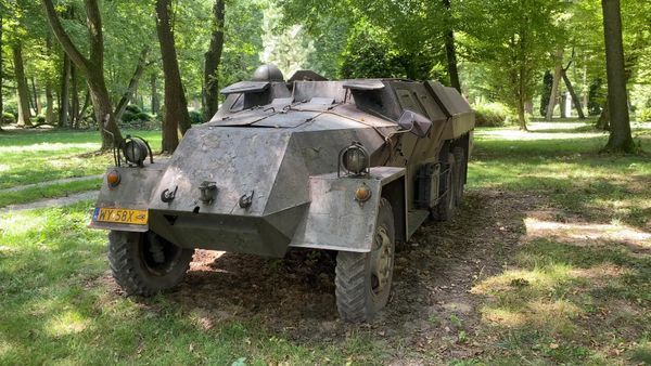 Armoured Vehicles Rear View Military-Grade Armored Vehicle Display Outdoors Free Stock Video ...