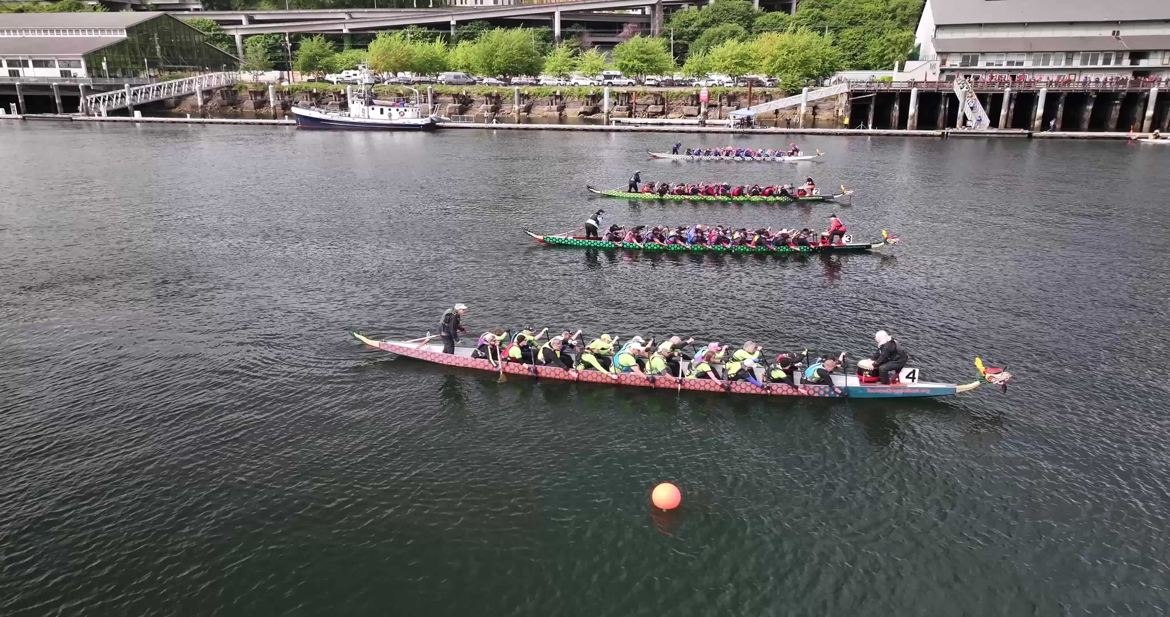 A group of people in a boat racing down the water Free Stock Video ...