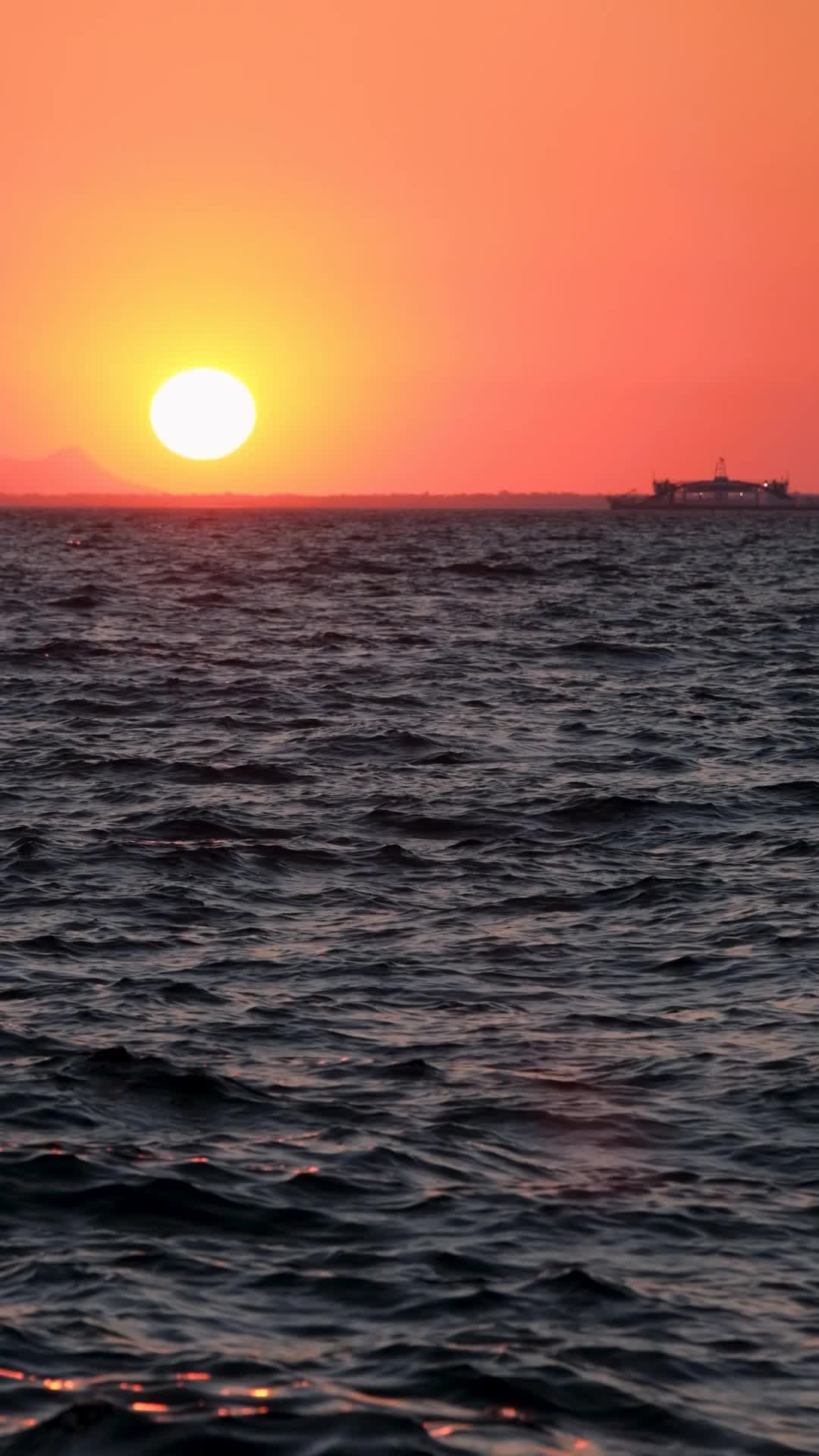 Beautiful Sunset Over Calm Ocean Horizon Free Stock Video Footage ...