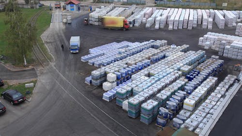 Products On A Compound Ready For Delivery