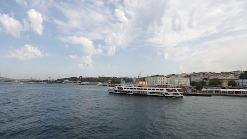 A Ship Transporting Passengers By The Sea