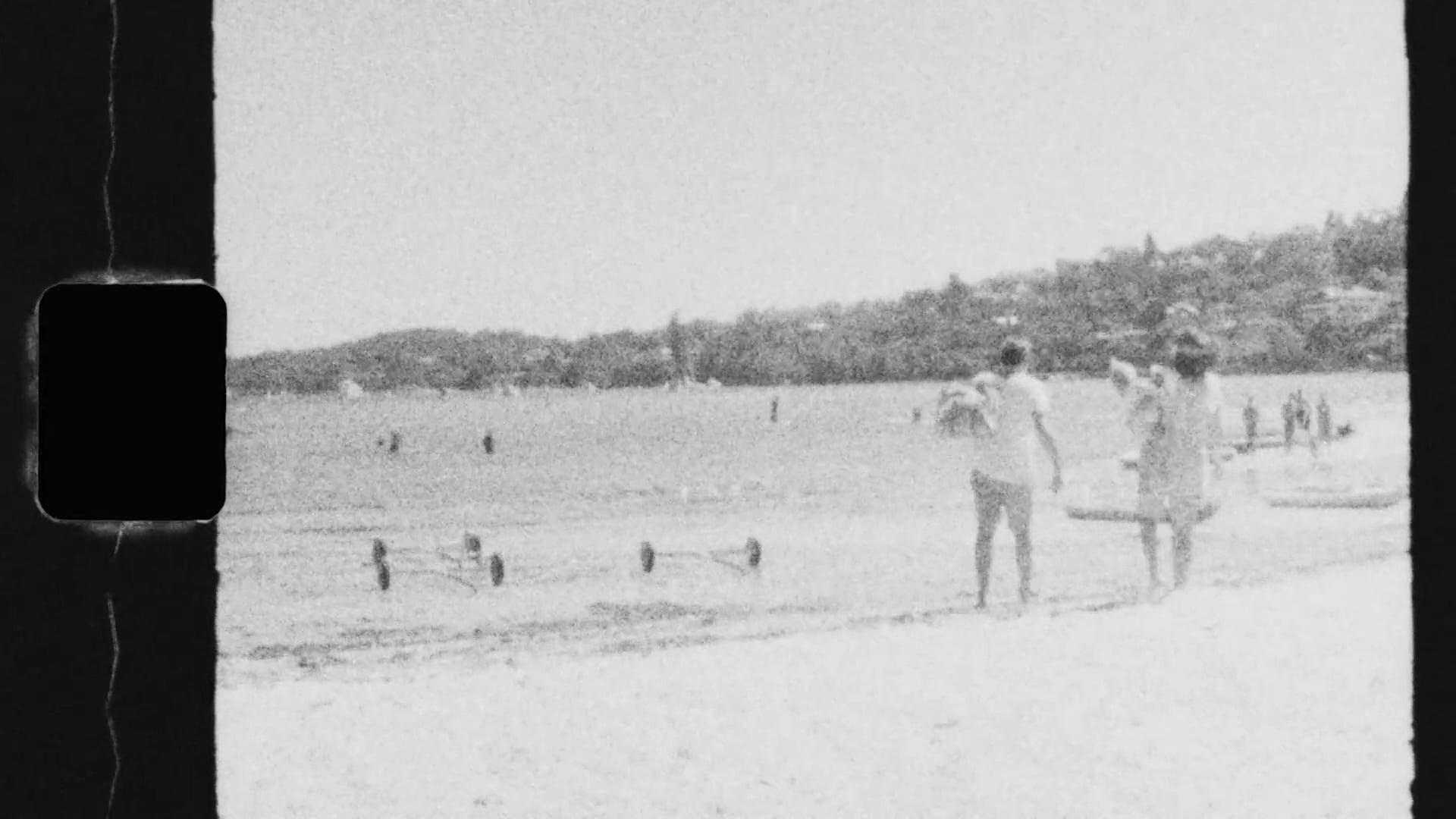 Oude Video Van Mensen Die Genieten Van Het Strand