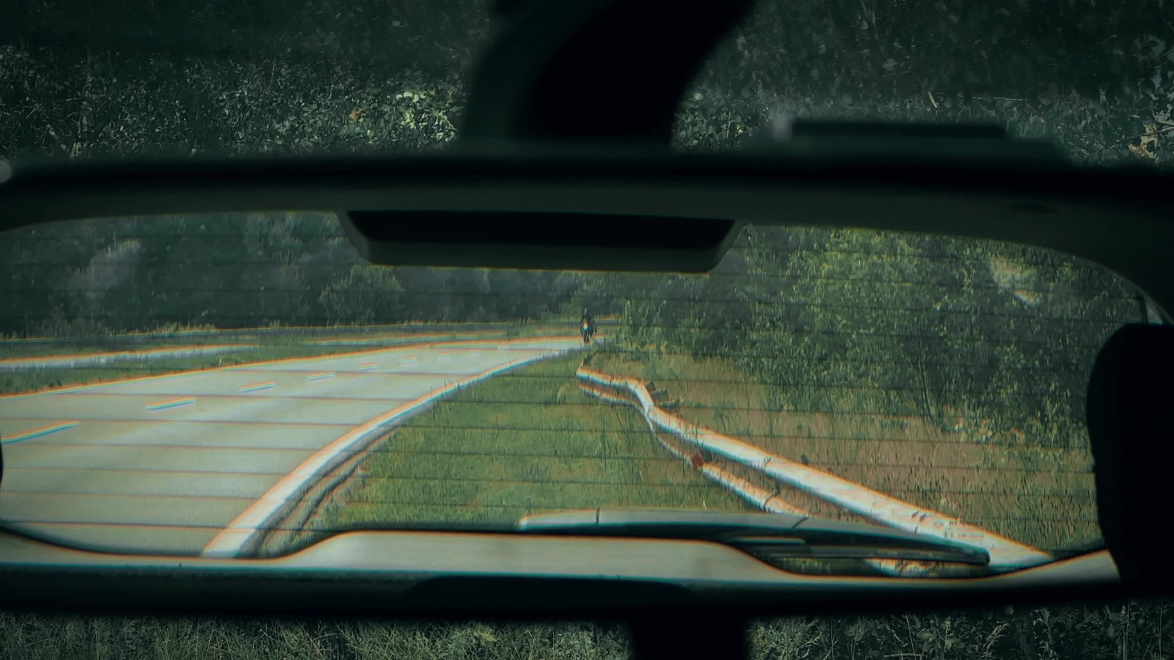 Rearview Mirror View of Motorcycles on Road Free Stock Video Footage ...