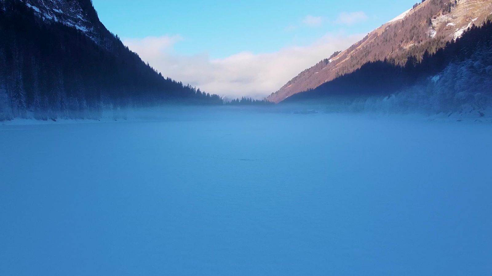 Stunning Aerial View of Snowy Mountain Valley Free Stock Video Footage ...