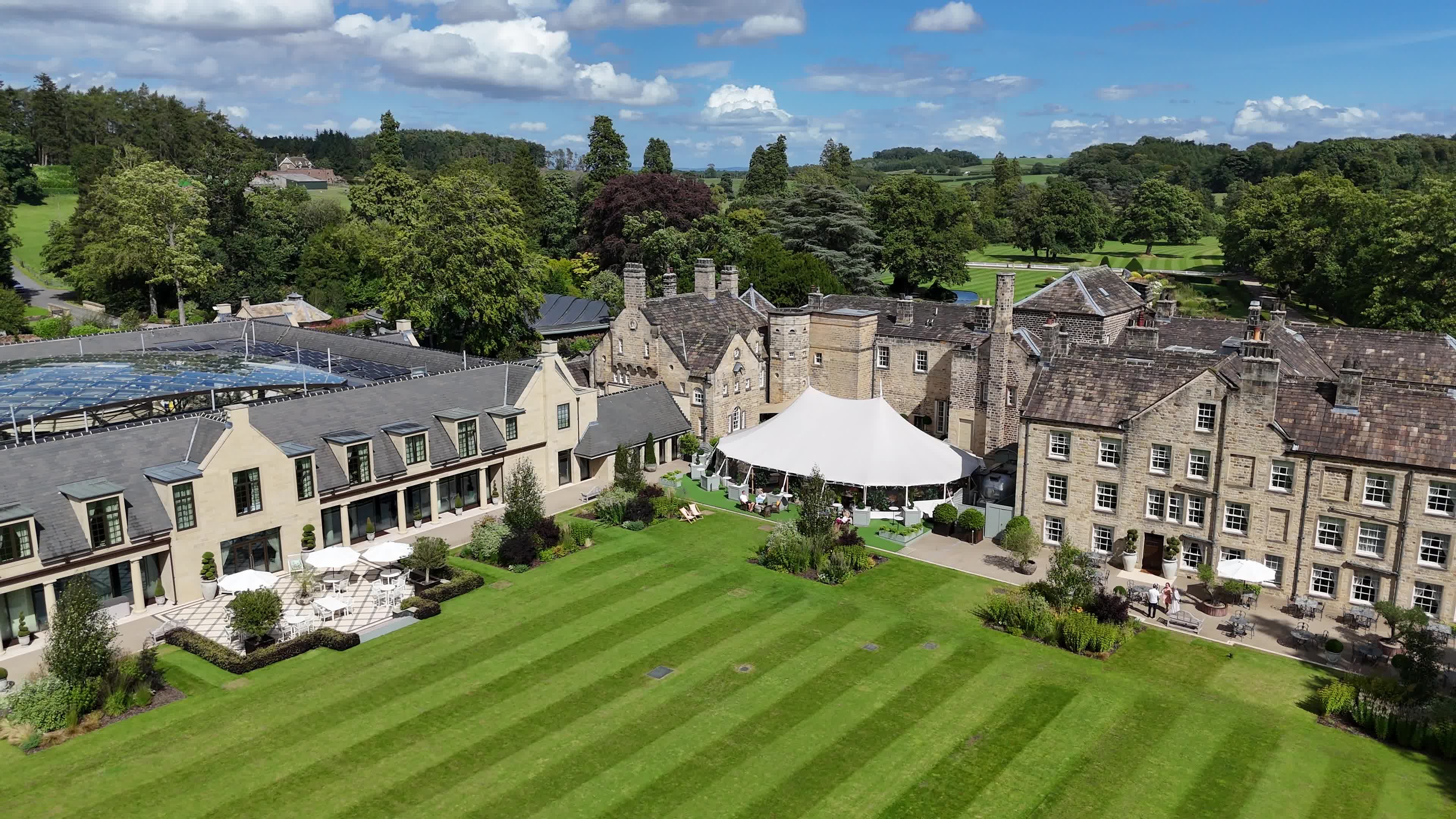 The aerial view of the hotel and grounds Free Stock Video Footage ...