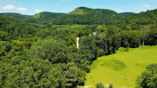 Drone Footage Of A Road In A Mountain Forest 