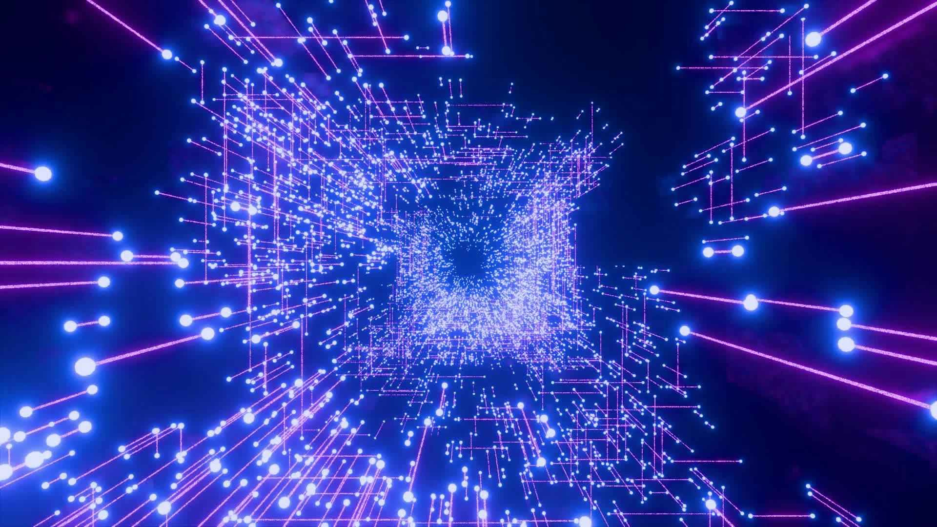 A computer generated image of a blue and purple light Free Stock Video ...