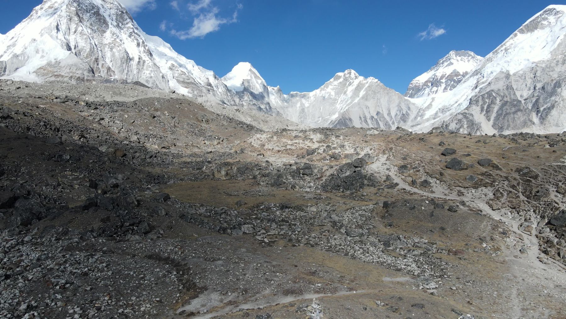 Snow-capped Himalayan peaks under a clear sky