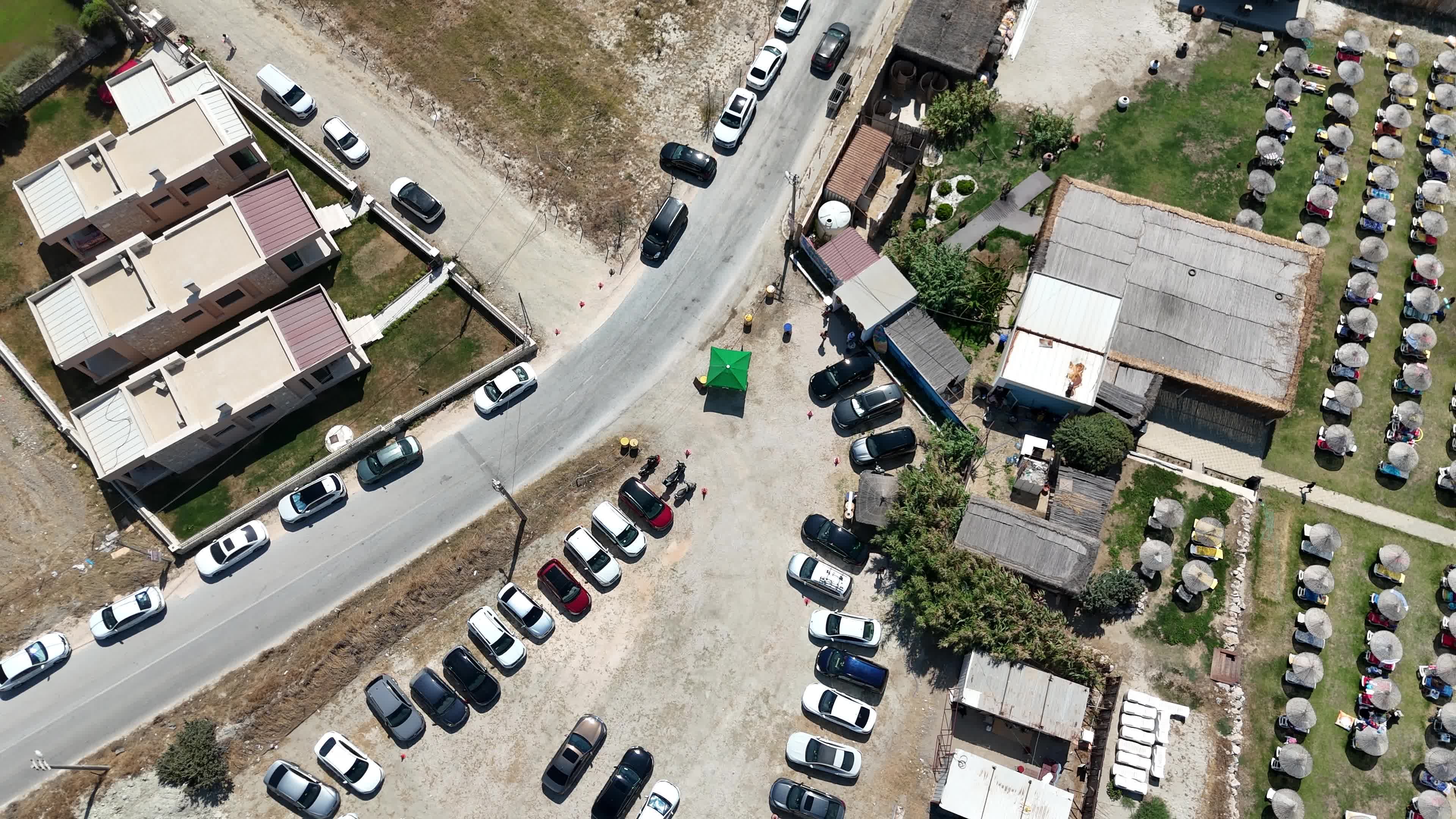 An aerial view of a parking lot with cars Free Stock Video Footage ...