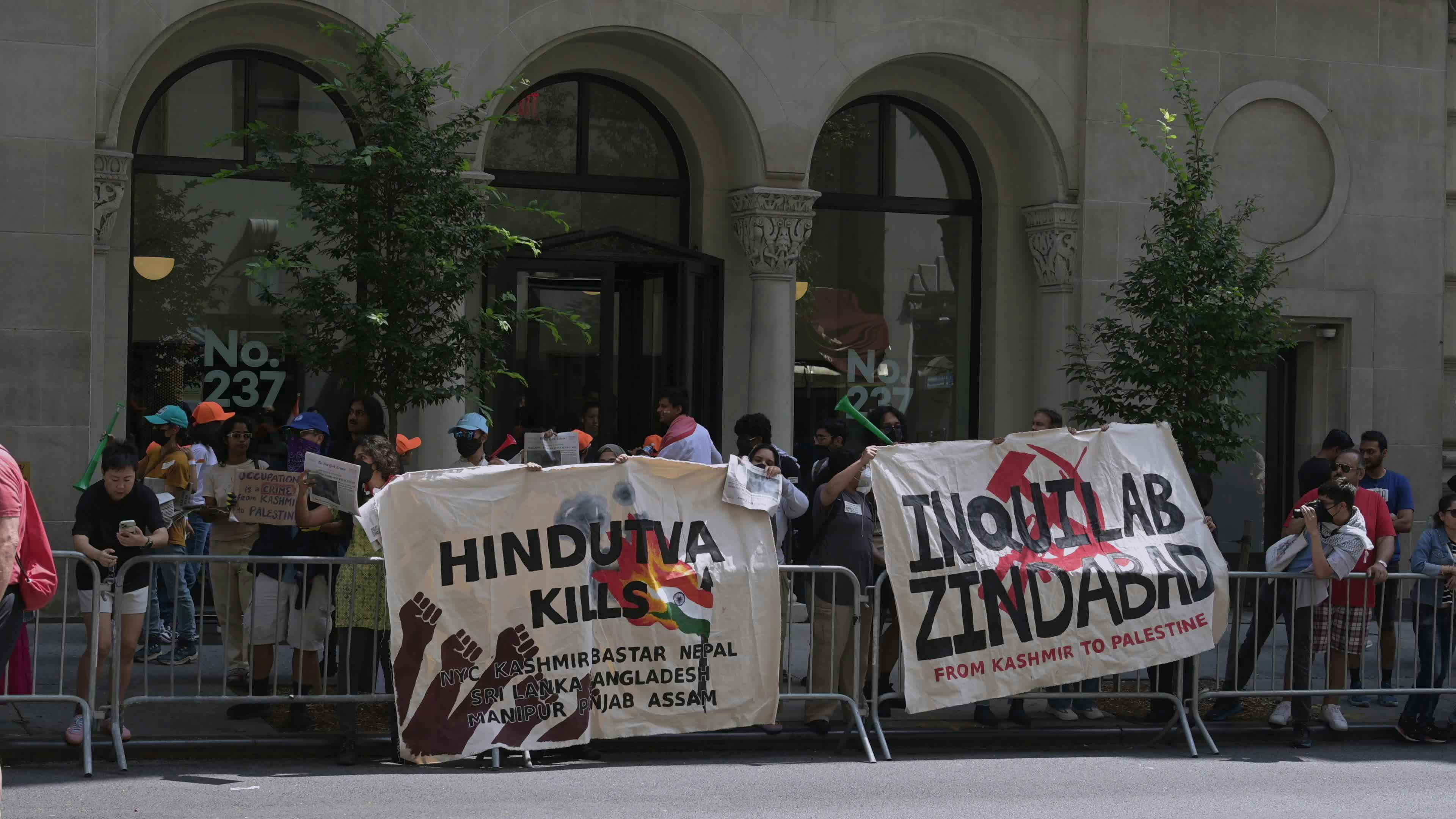 Protest Signs at India Day Parade 2024 in New York City Free Stock