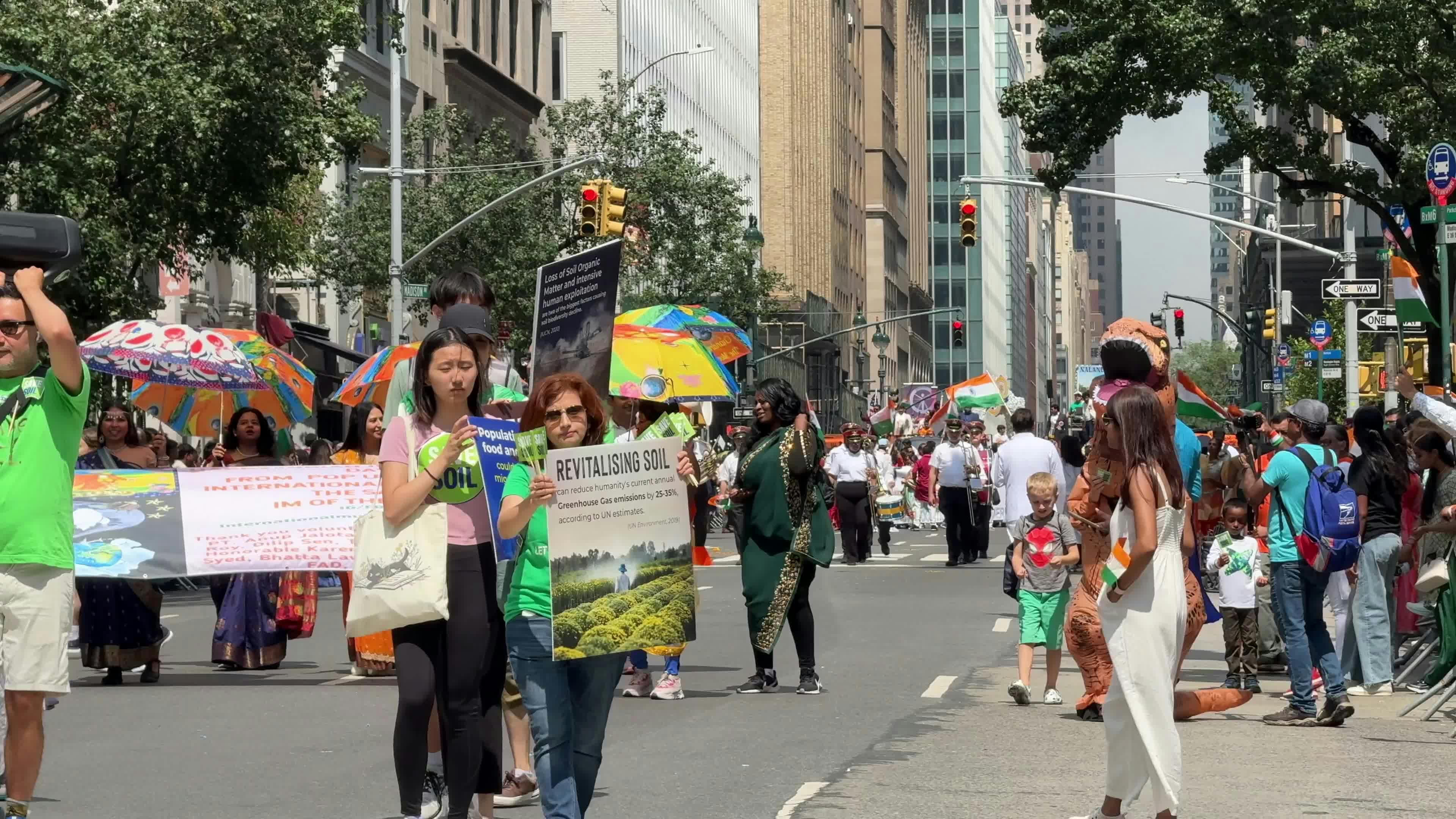 India Day Parade 2024 in New York City Free Stock Video Footage