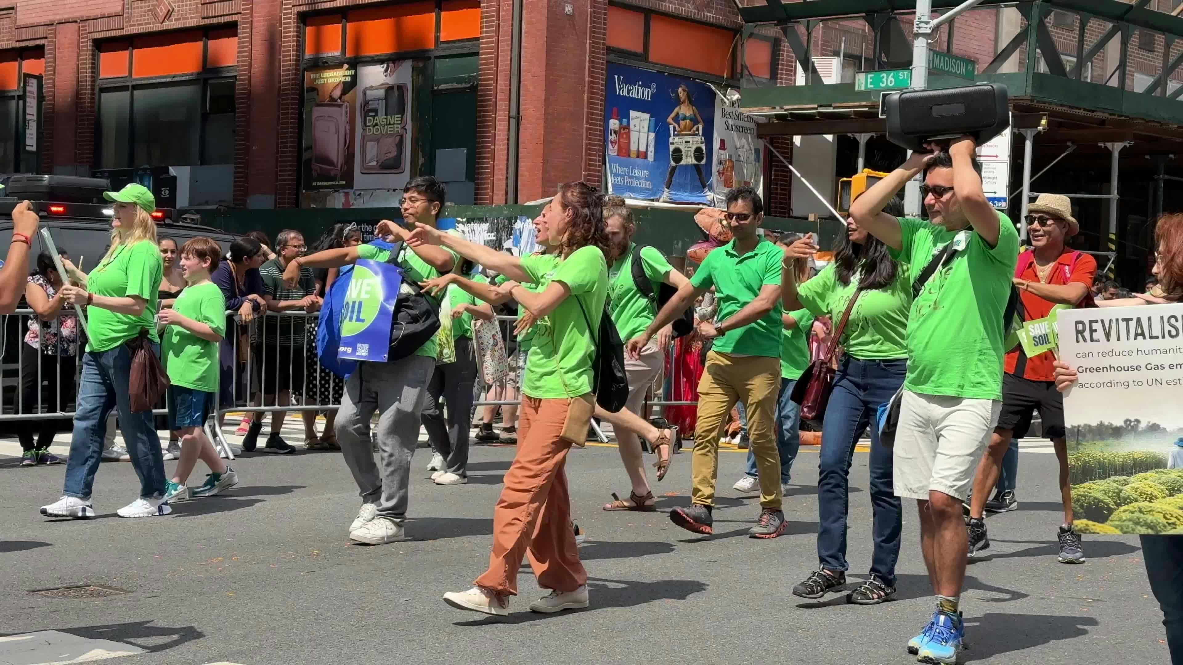 Dance at India Day Parade 2024 in New York City Free Stock Video
