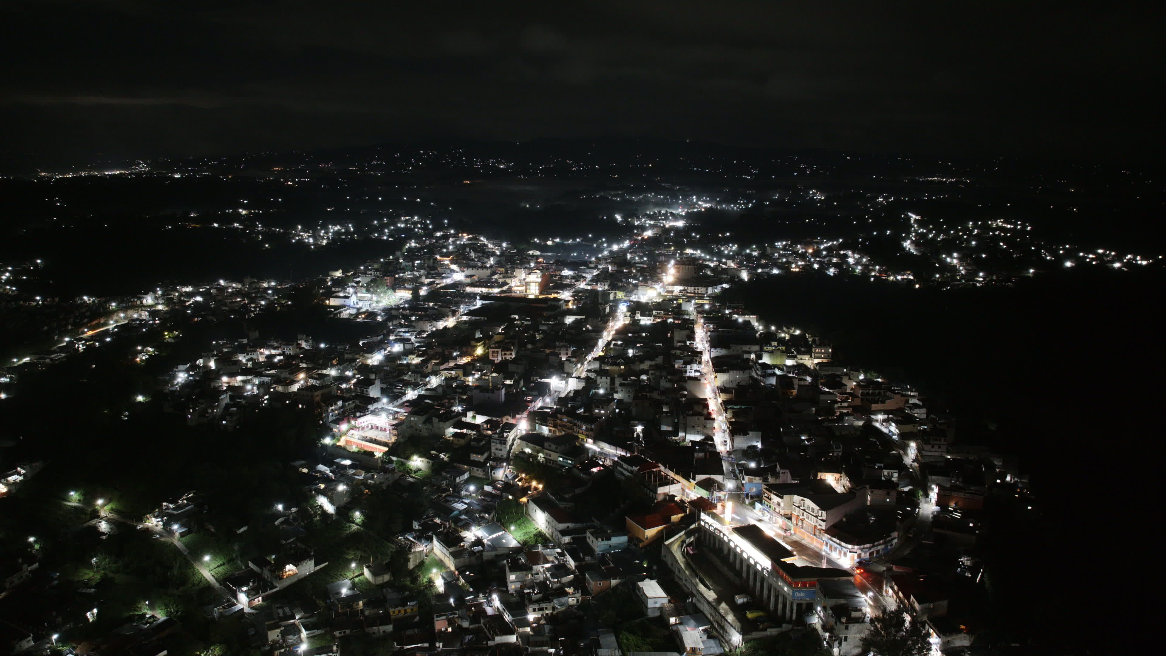 Aerial view of the city at night Free Stock Video Footage, Royalty-Free ...