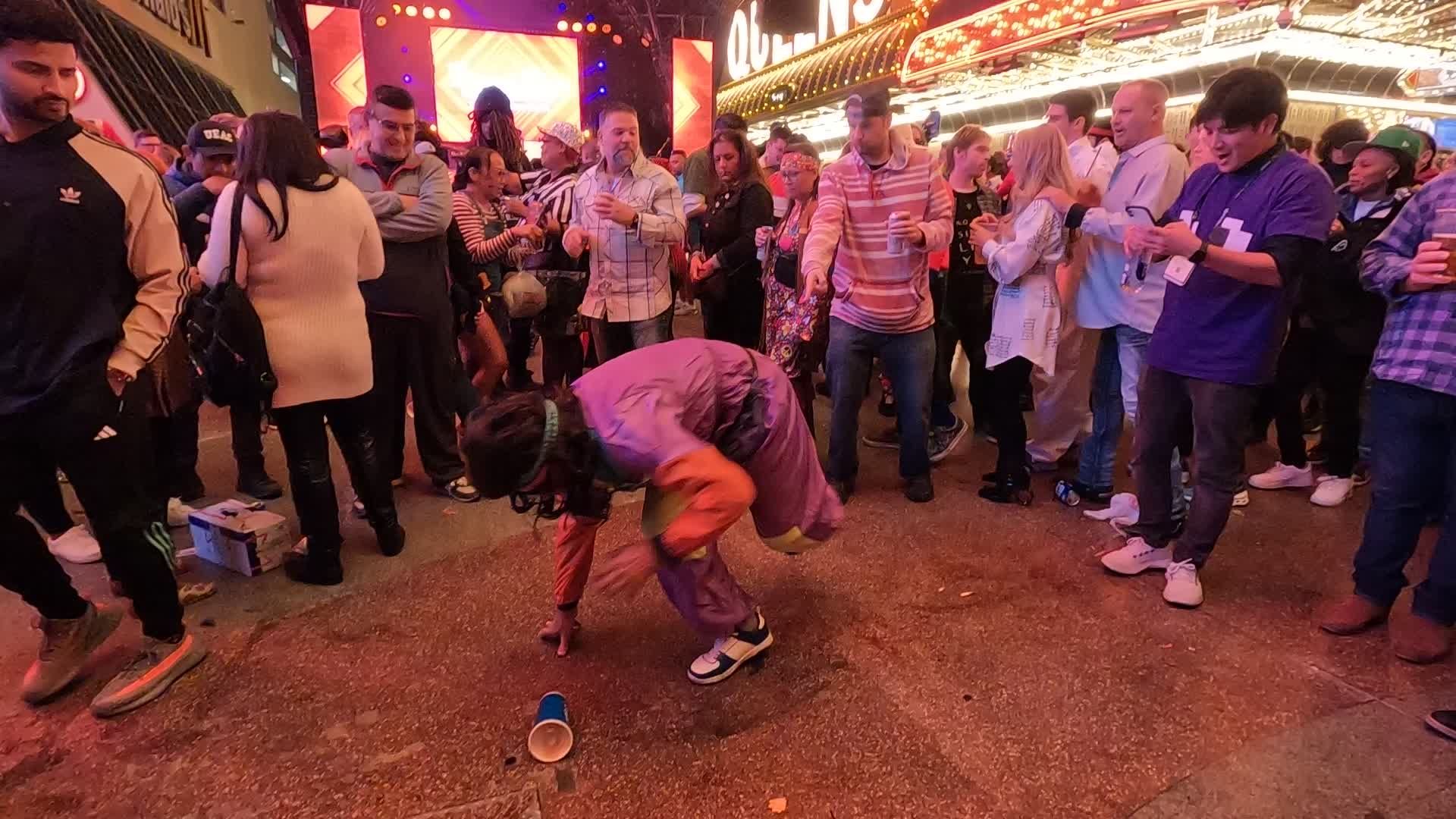 Breakdancing Fremont Street Las Vegas Free Stock Video Footage, Royalty ...