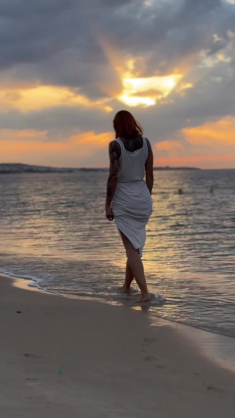 Serene Sunset Stroll Along the Beach Free Stock Video Footage, Royalty ...