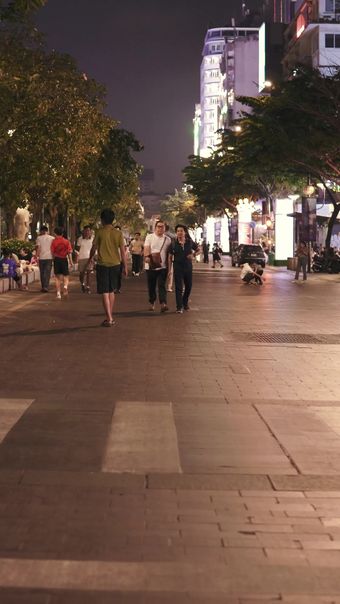 夜晚街道行人商业街免费下载视频素材