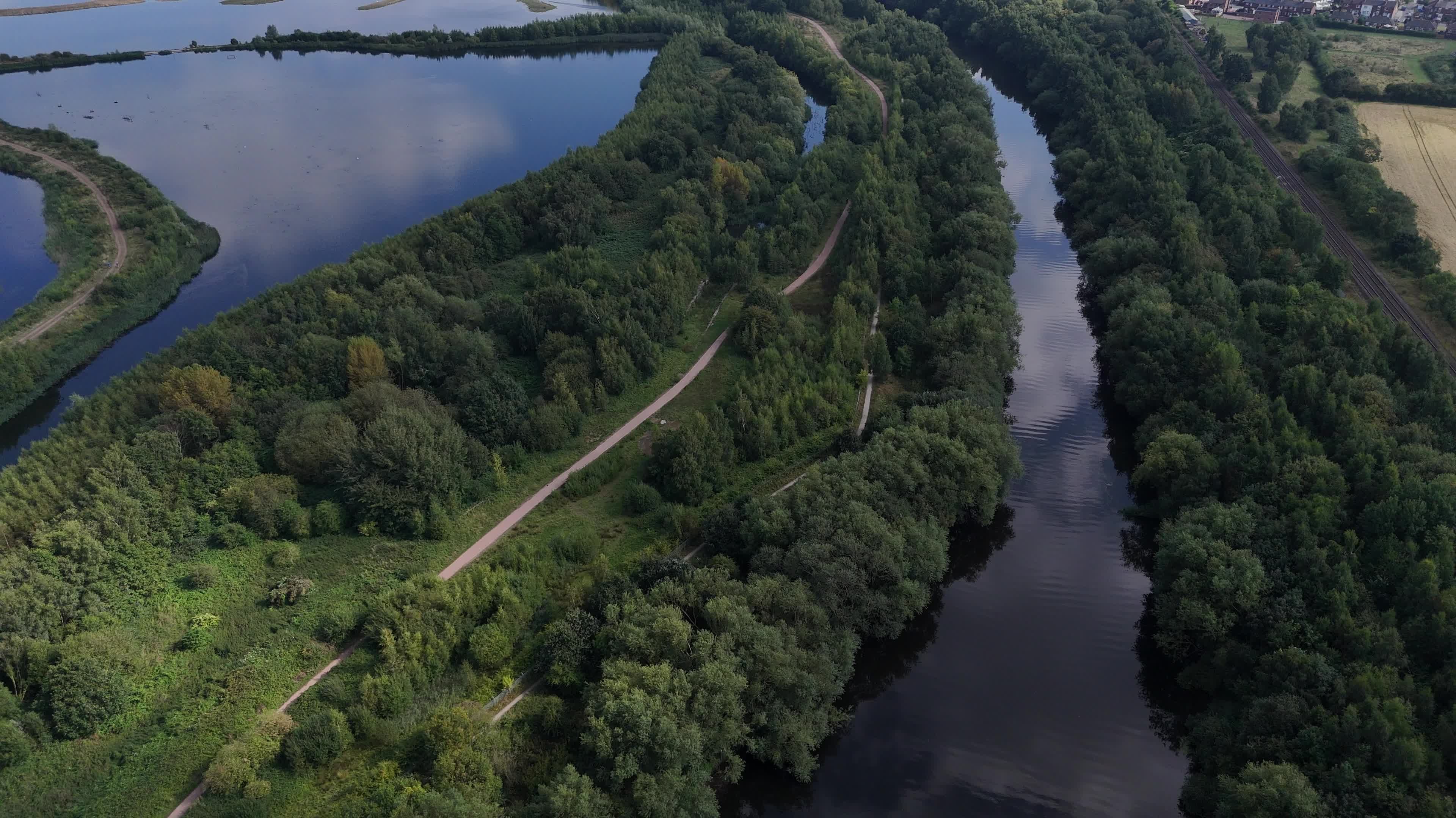 An aerial view of a river and wetlands Free Stock Video Footage ...