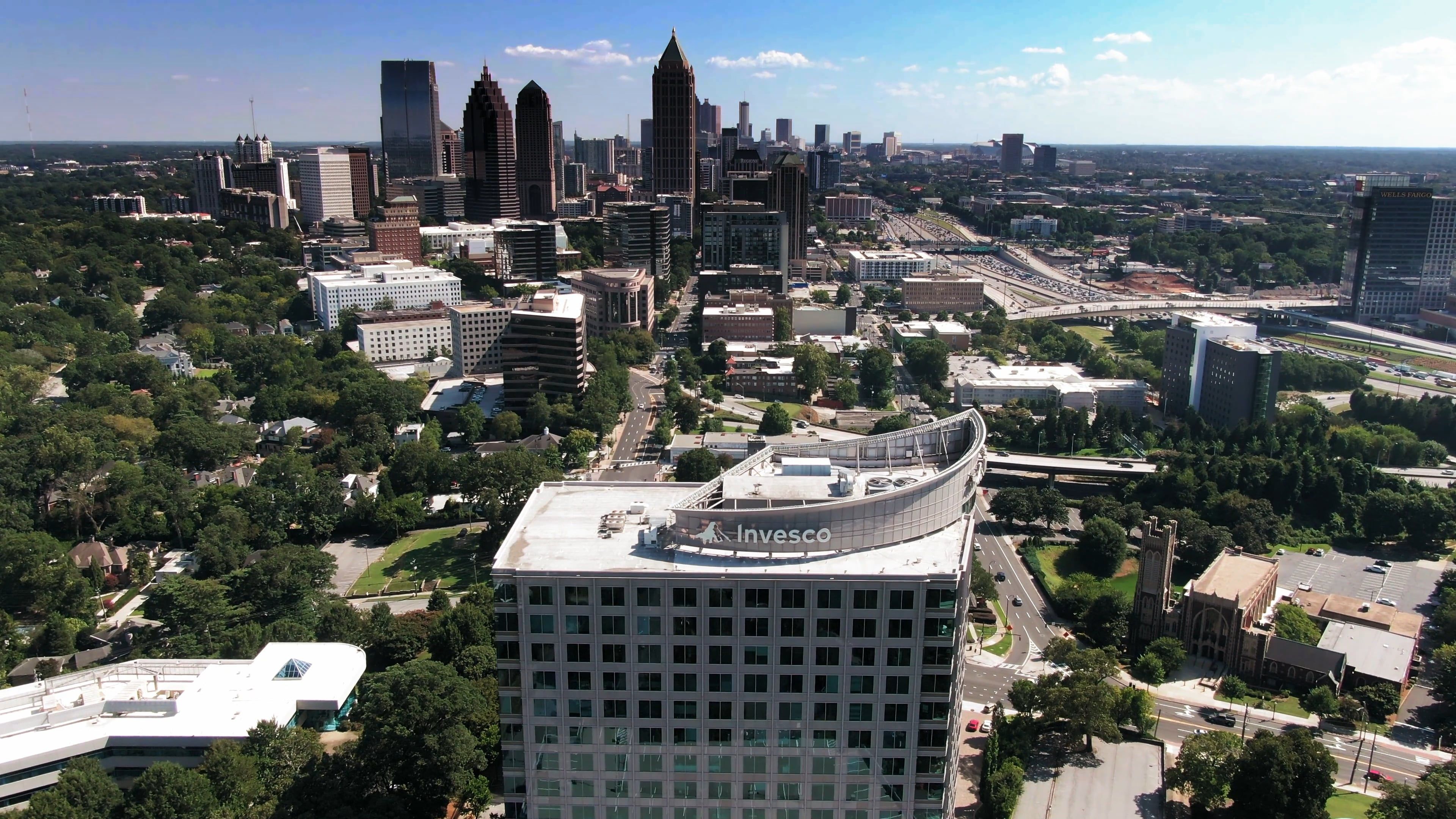 Drone Footage Of A Company Building In A City Free Stock Video Footage ...