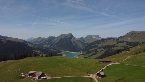 Drone Footage of a Lake near a Mountain Free Stock Video Footage ...