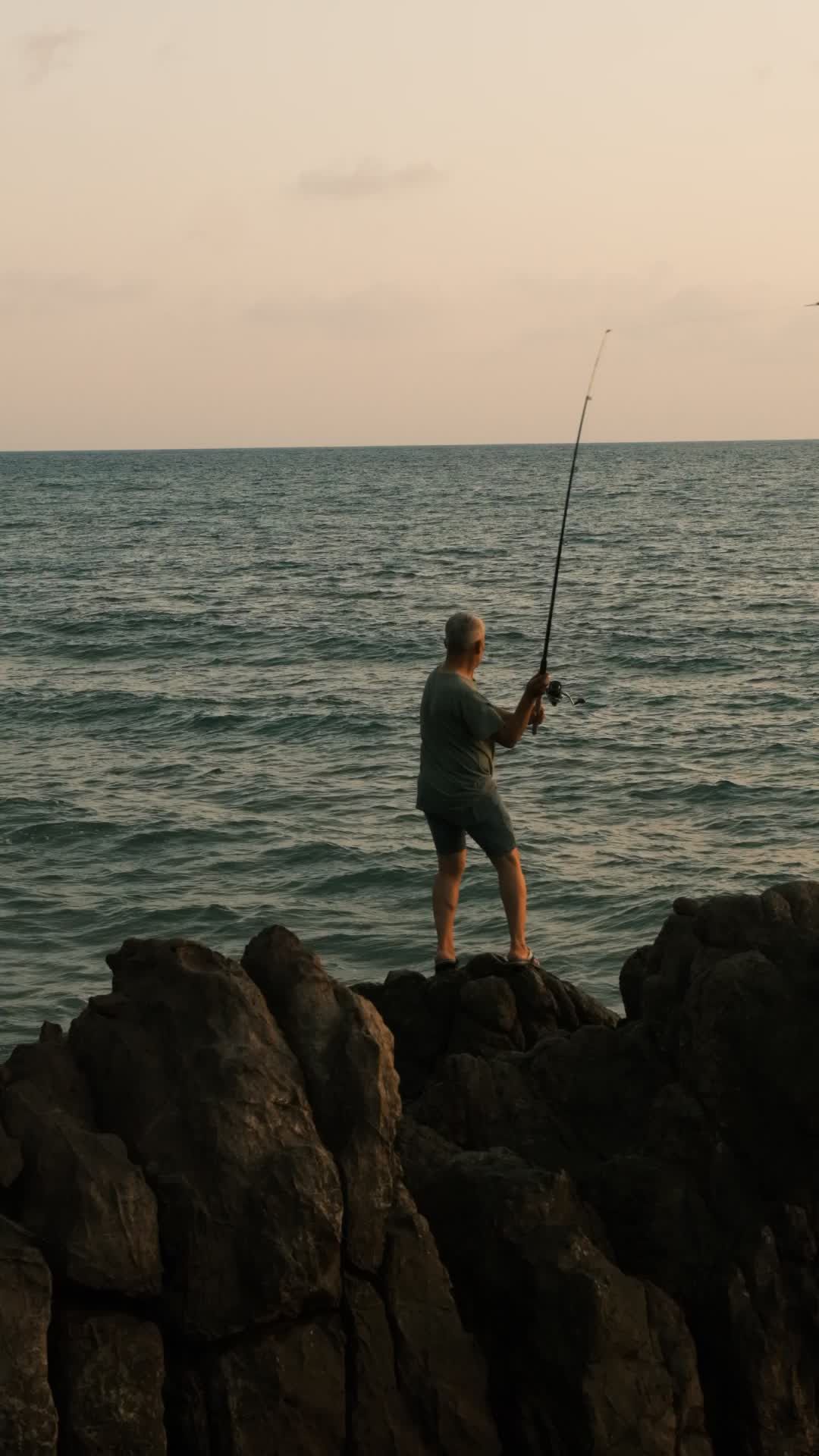 A man standing on a rock in the ocean Free Stock Video Footage, Royalty ...