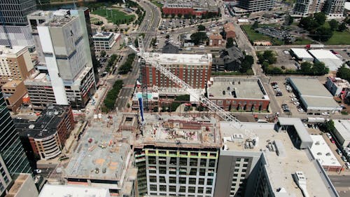 a Building Under Construction In A City