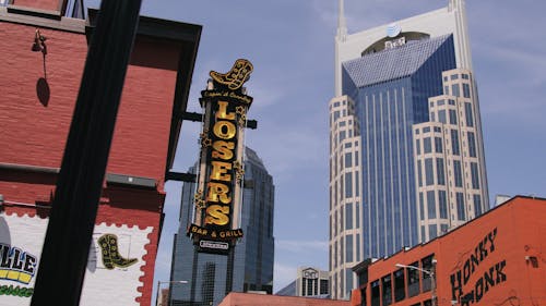 Buildings With Prominent  Business Name And Logos 