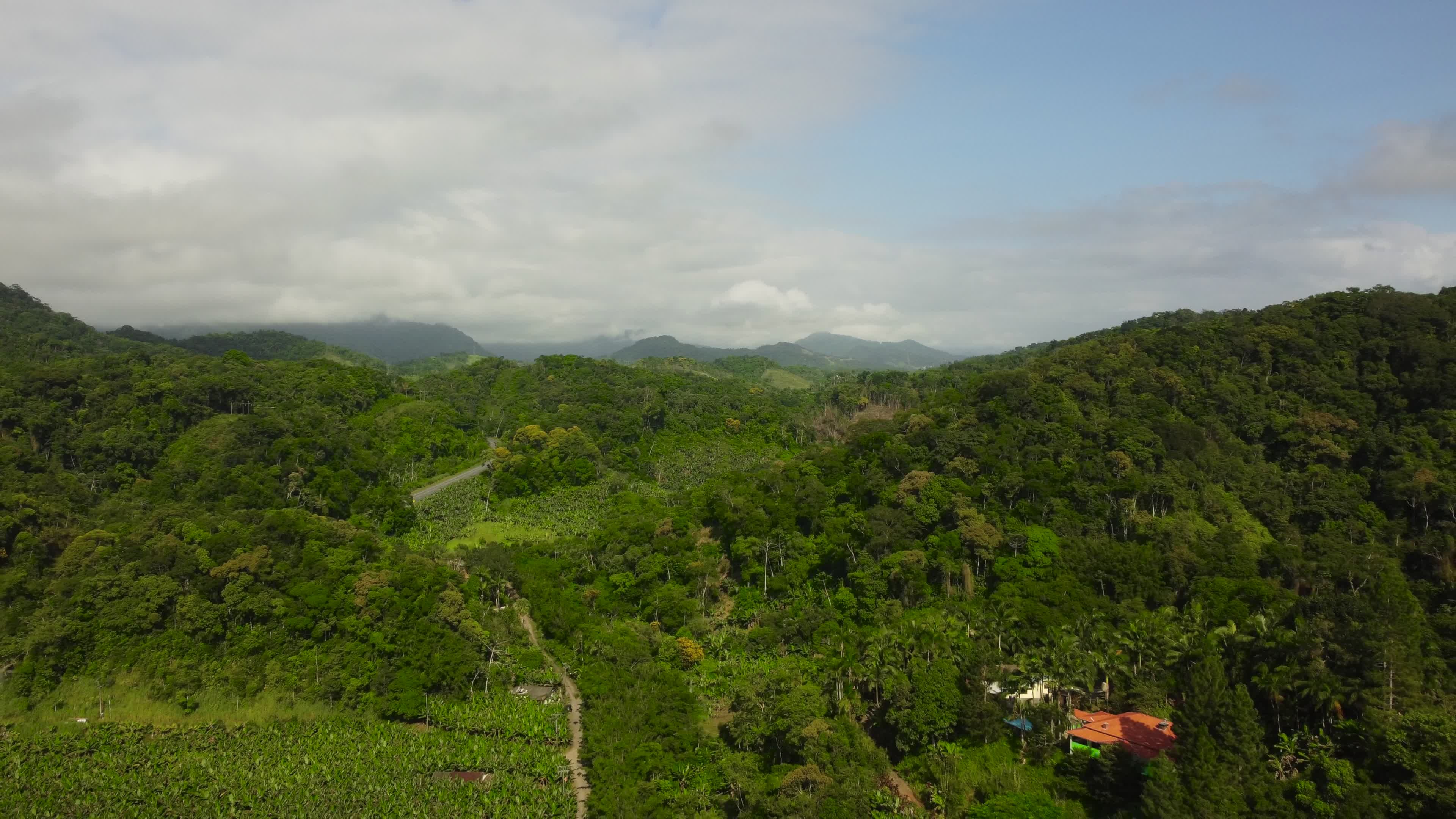 Drone video of a house in a rural mountainous area Free Stock Video ...
