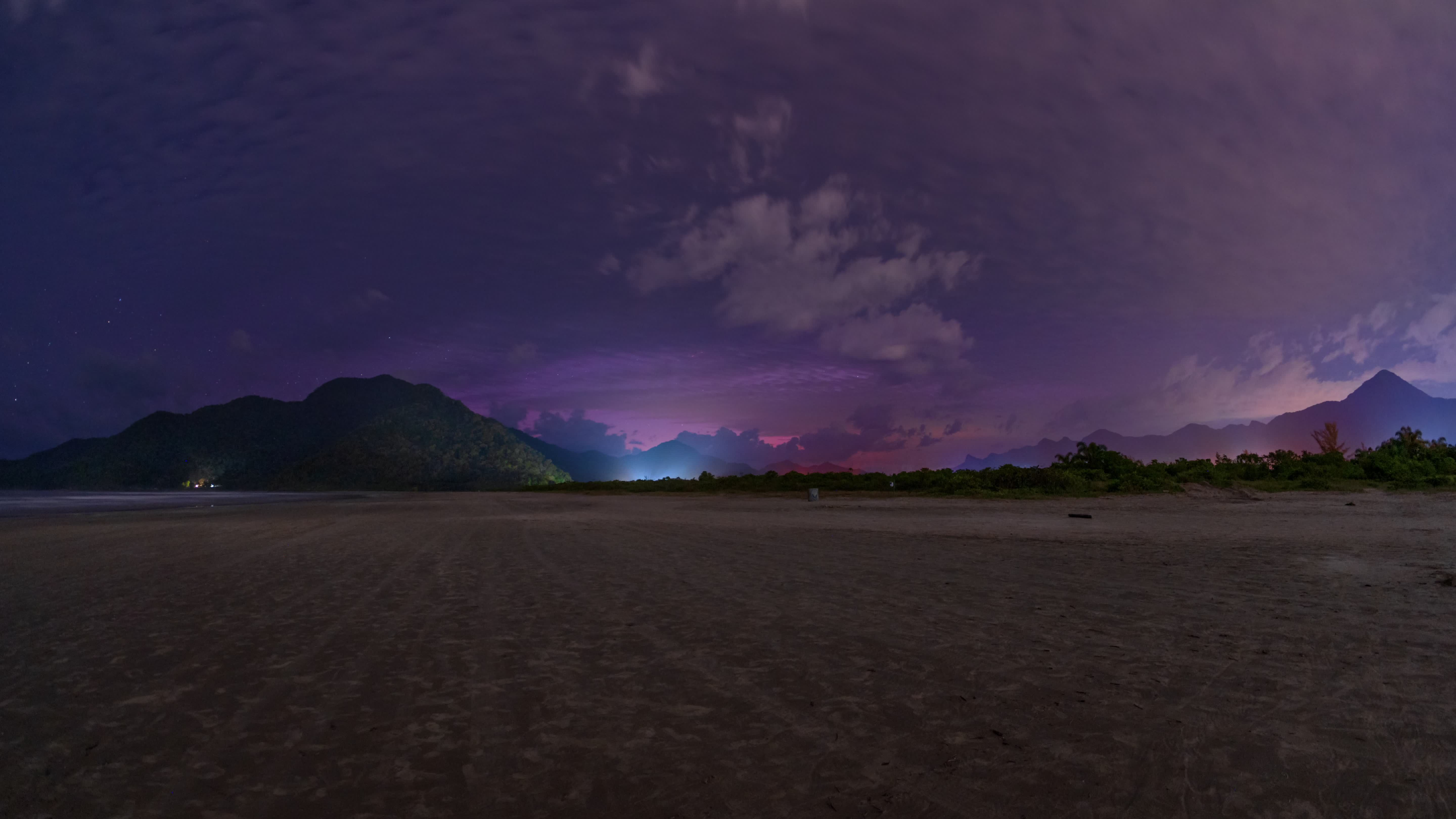 Timelapse Of Nightfall With Stars Among The Moving Clouds Free Stock