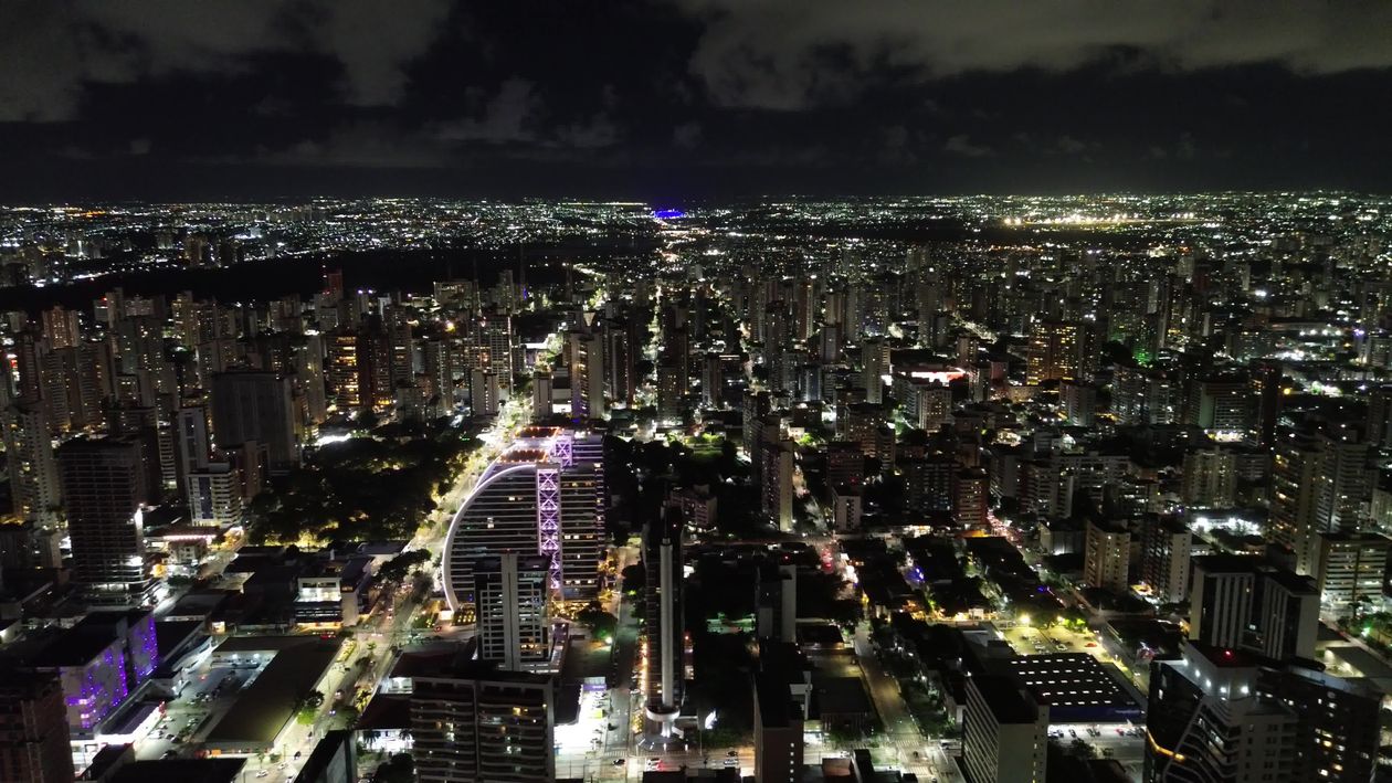 Aerial view of the city at night Free Stock Video Footage, Royalty-Free ...