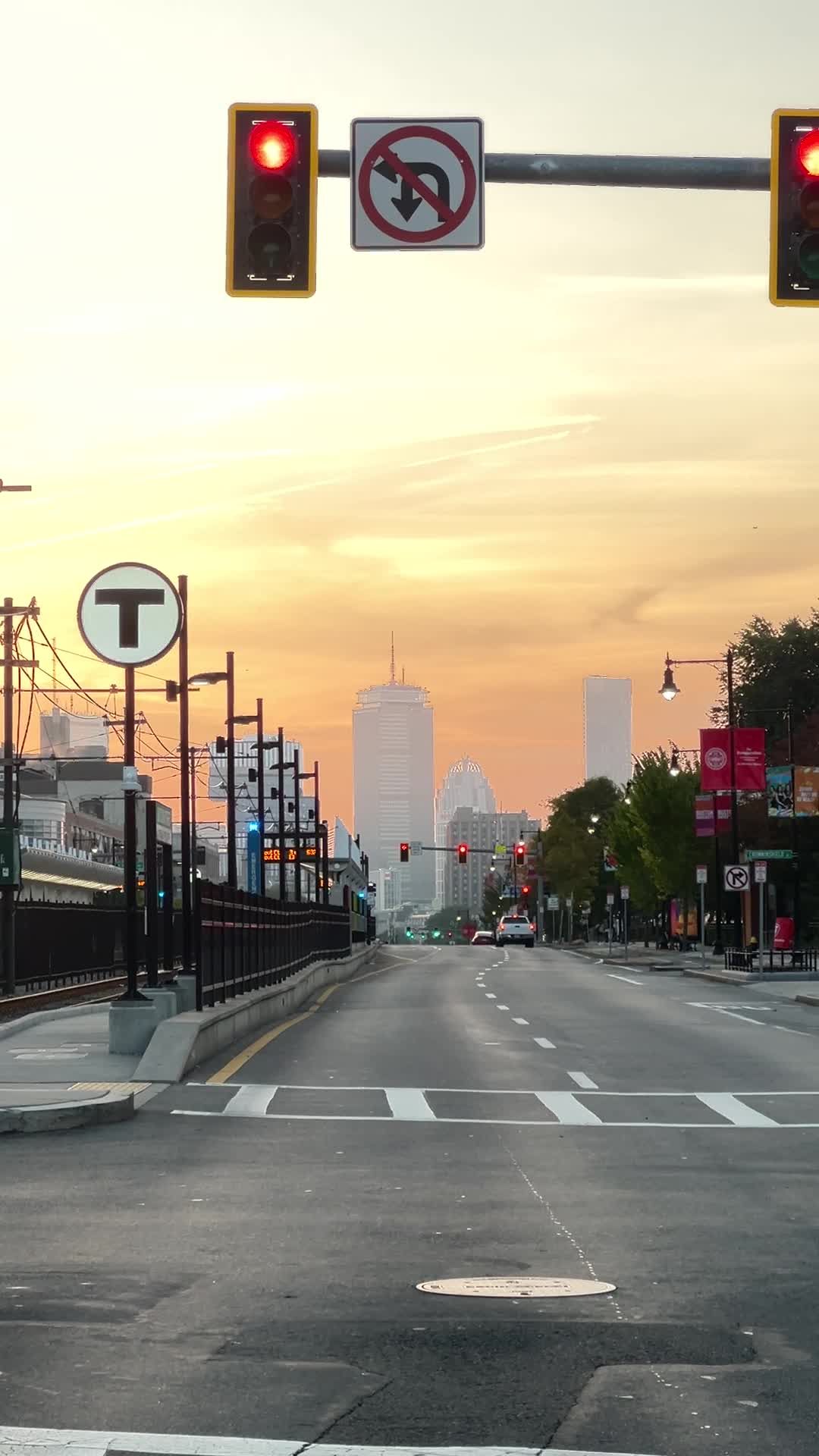 A street with a stop sign and a sunset Free Stock Video Footage ...