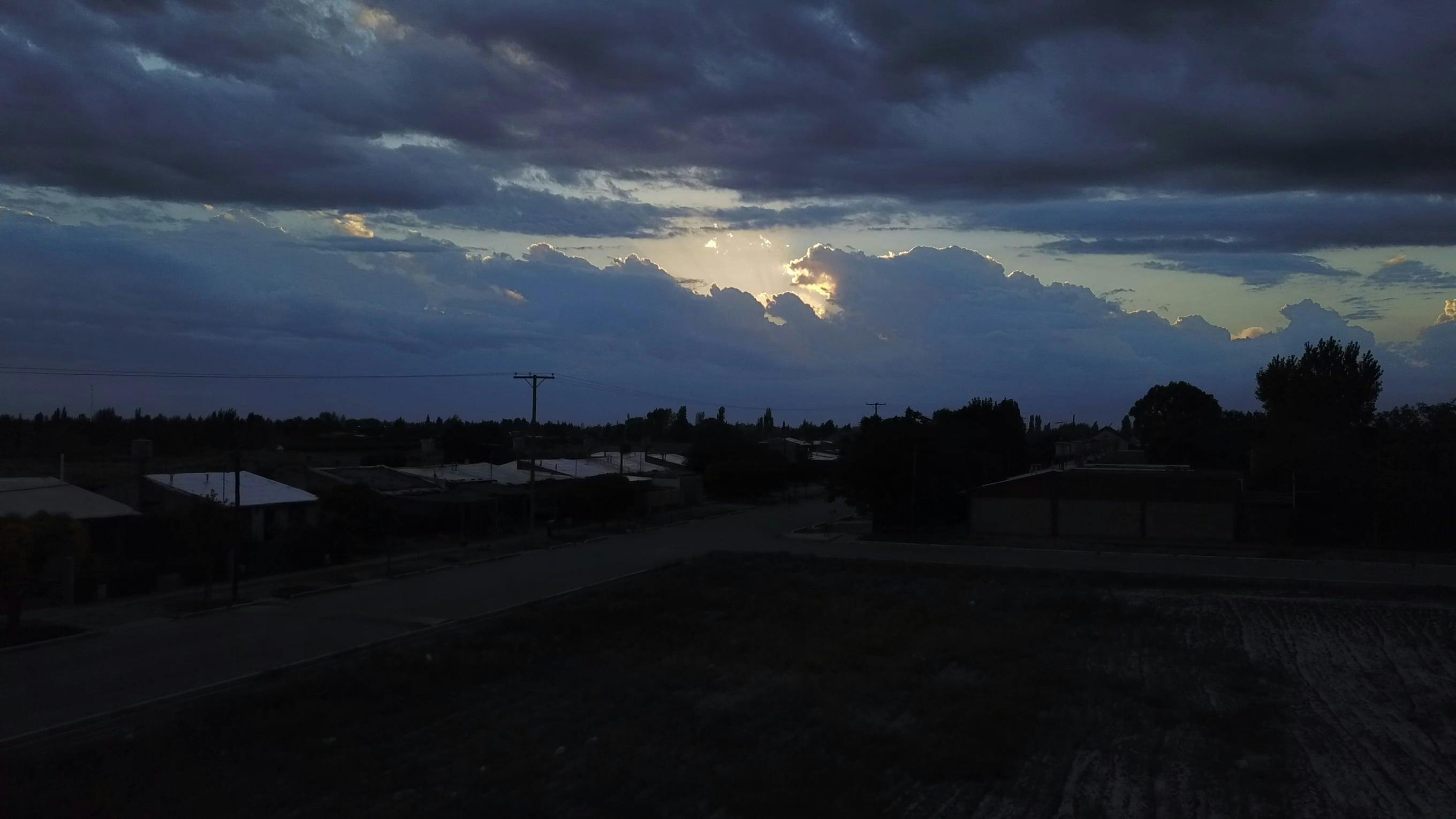 Dark Clouds Over A Small Town · Free Stock Video