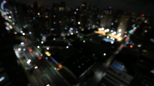 View Of The City From Above At Night