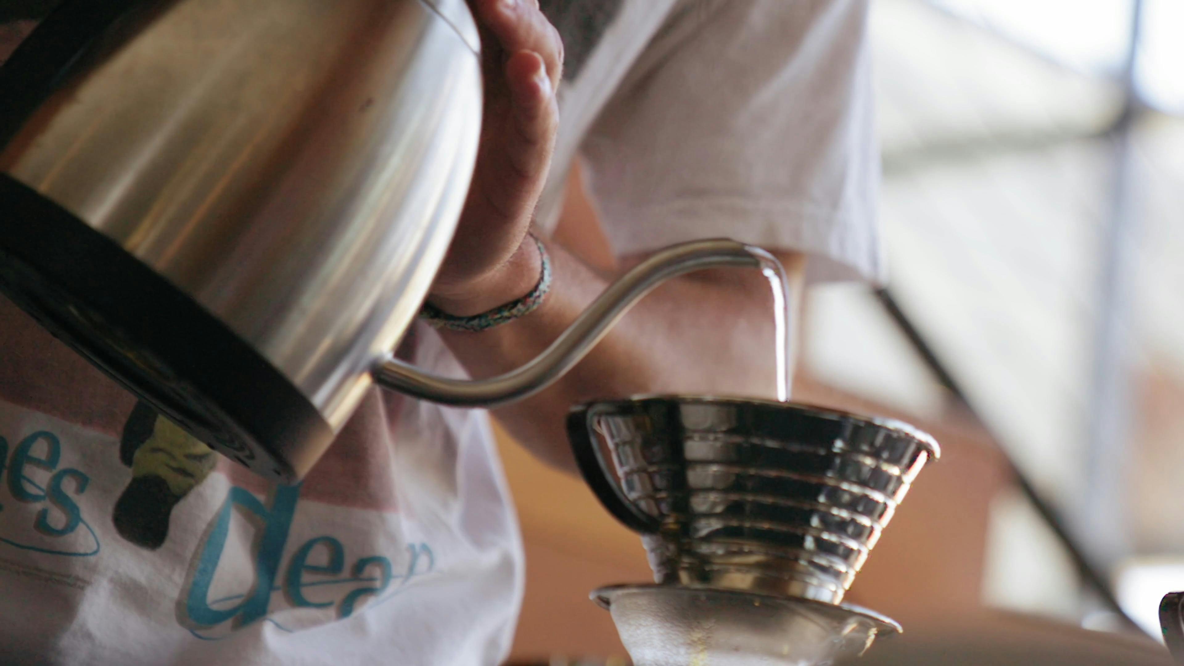 Pouring Hot Water On A Tin Cup · Free Stock Video