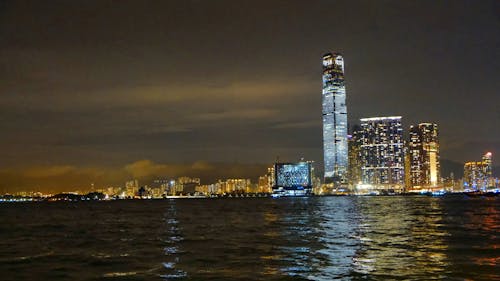Victoria Limanı'Ndan Hong Kong şehri Görünümü