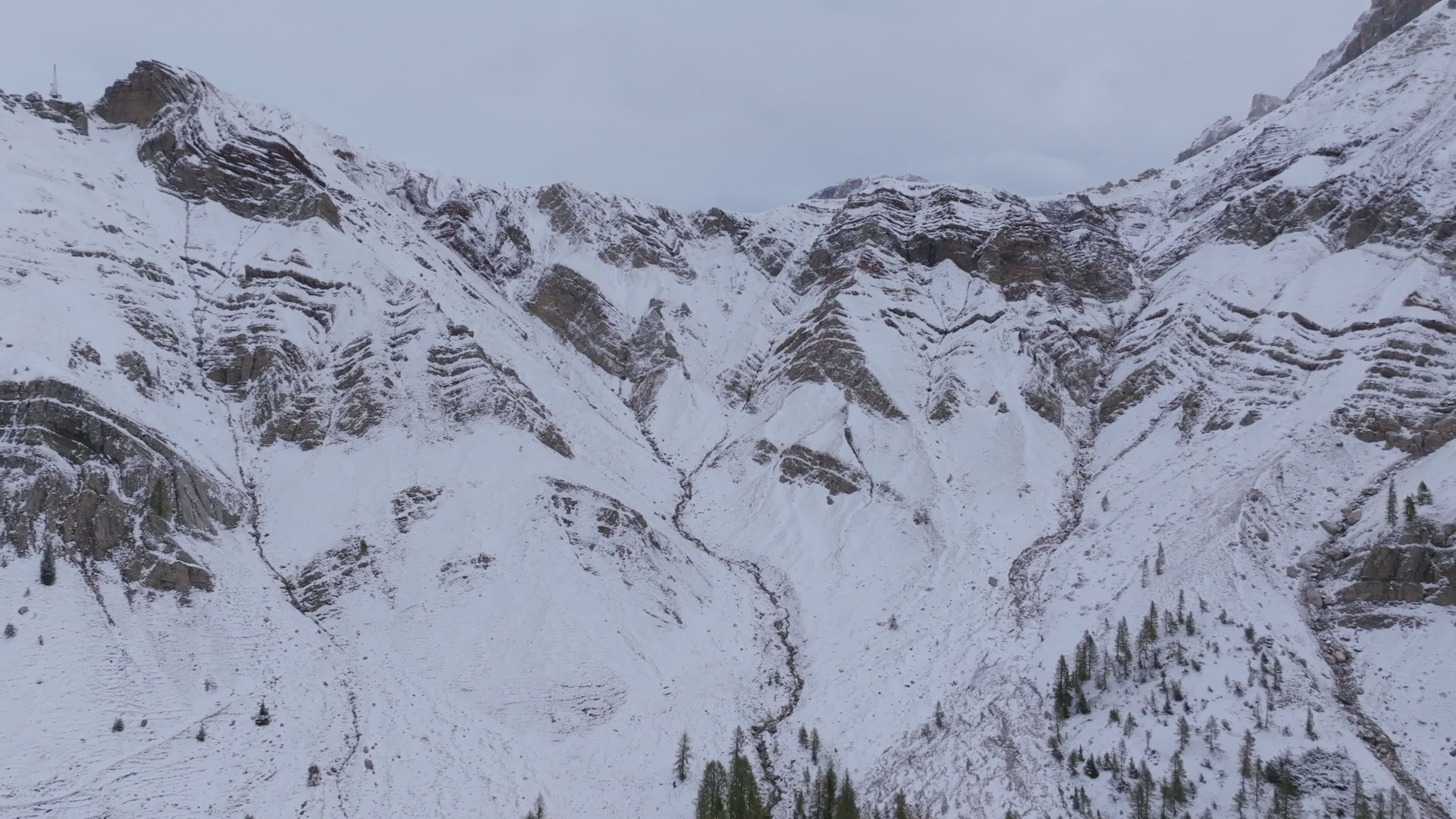 Aerial View of Snowy Mountain Peaks in Winter Free Stock Video Footage ...