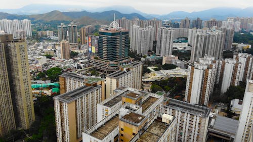 香港の高層ビルと高層ビル